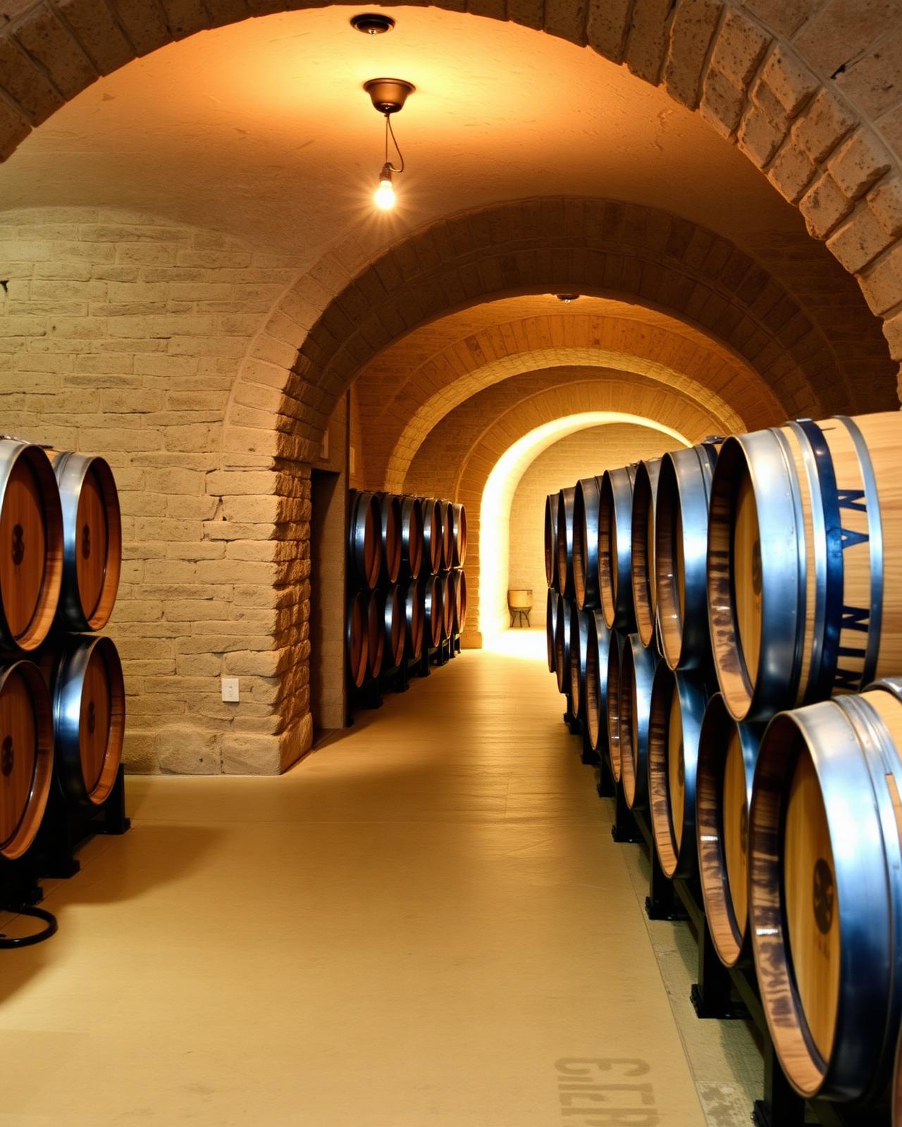 Chais et fûts de chêne du domaine